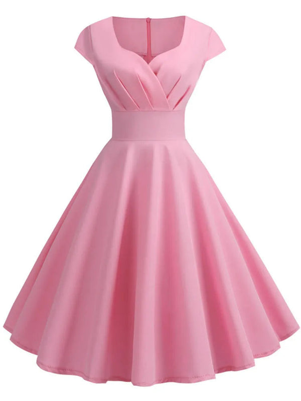 Pink Summer Dress Women V Neck