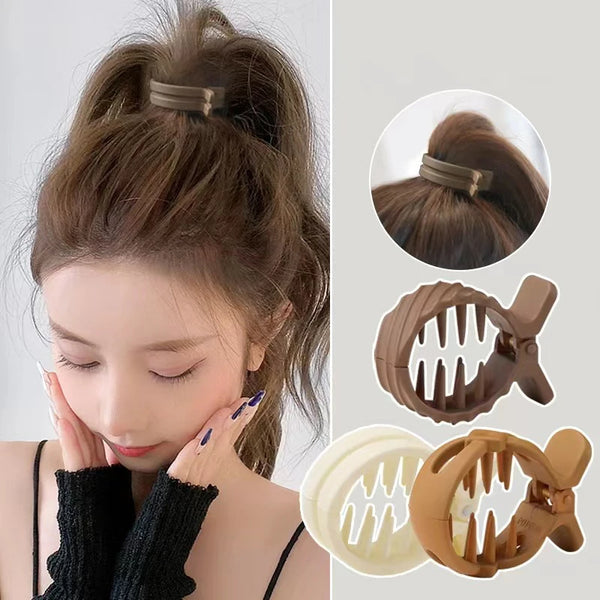 1Pc High Ponytail Fixed Claw Clip Round Hairpin Female High Ponytail Fixed Artifact Anti-sagging Small Clip Back Head Hairpin