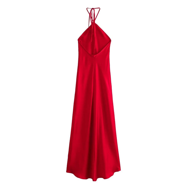 Long Dresses for Women Backless Satin Dress