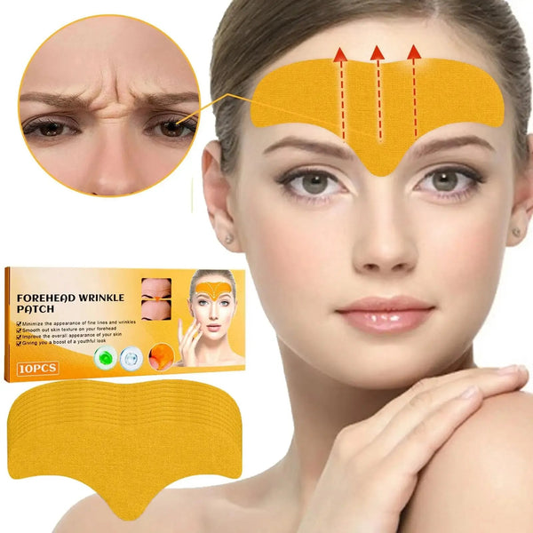 10pcs Forehead Patch Lighten And Smooth Forehead Fine Lines Hydrolyzed Collagen Lifting And Firming Facial Skin Forehead Patch