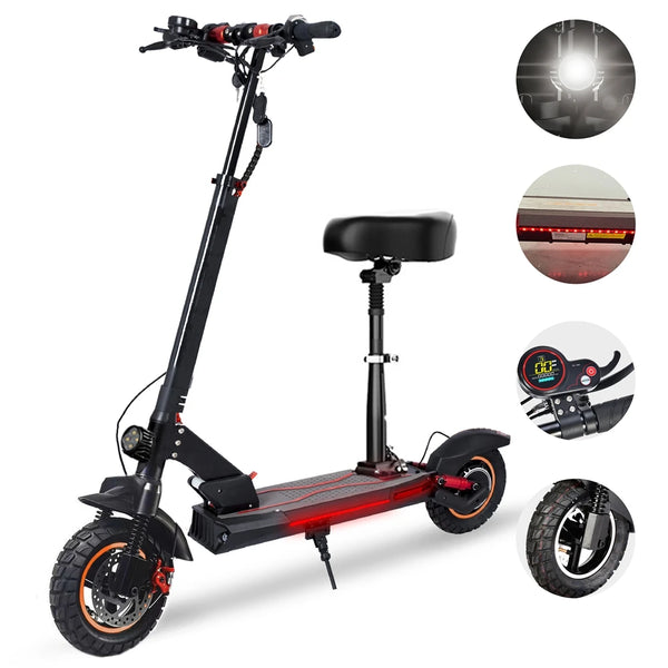 Ninoto Electric Scooter 10" Tires 500W Portable Folding Commuting Off-road Electric Scooter for Adults with Double Braking Syste