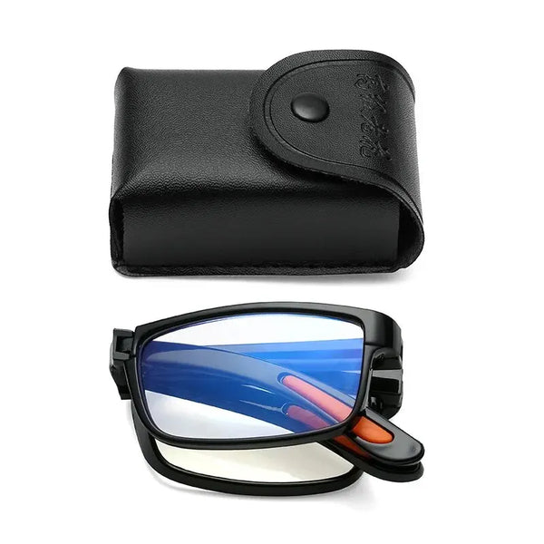 Folding Reading Glasses with Case Anti Blue Light Eyeglasses Presbyopia Retro Unisex Pocket Glasses Portable Glasses Men Women