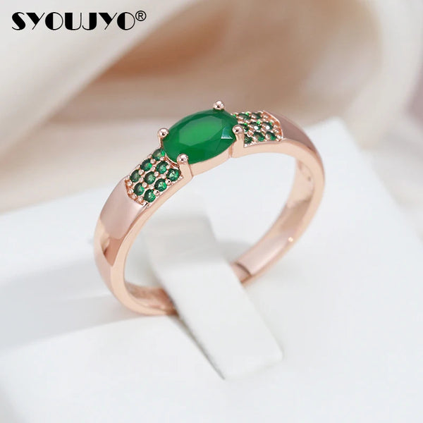 Zircon Paved Round Rings For Women 585 Rose Gold Color