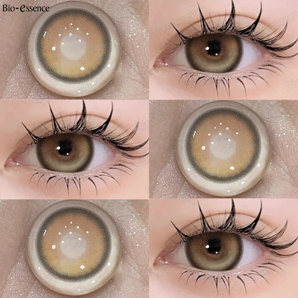 Bio-essence 1 Pair Natural Color Contact Lenses Korean Brown Lenses Beauty Fashion Gray Lense Blue Lenses with High Quality Lens