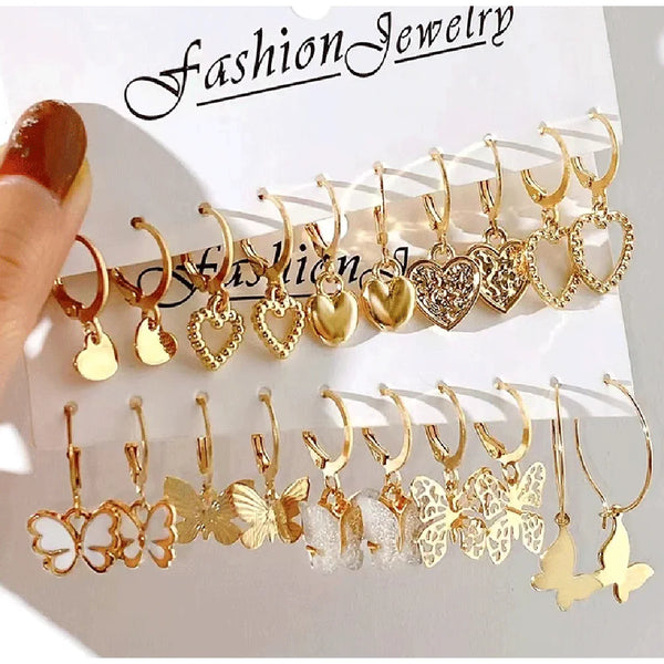 Earrings Set Retro Simple Fashionable Versatile Personalized C Ring Buckle Earring Beads 1