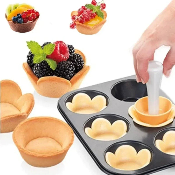 1 Set Pastry Dough Tamper Kit Cookie Cutter Cupcake Molds Plastic Tamper for Egg Tart Mold Multifunctional Kitchen Accessories