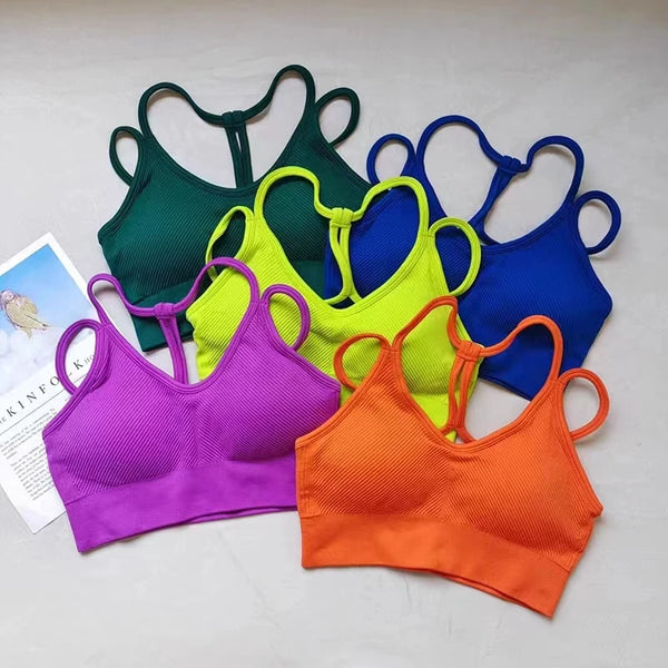 Breathable Sports Bra for Women, Shockproof Fitness Tops, Gym Crop Top Brassiere, Push Up Sport Bras, Seamless Yoga Bra