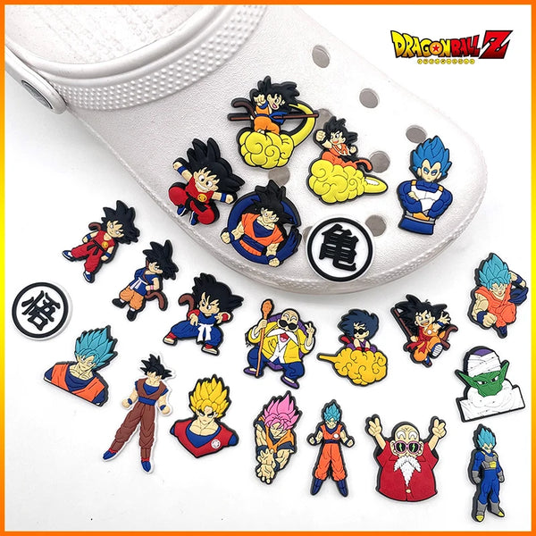 22Pcs Dragon Ball Son Goku Crocs Series Accessories Anime Figure Decorations Vegeta Diy Crocs Charm Buckle Set Kids Gifts Toys