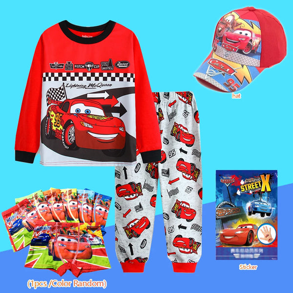 New Spring Children's Clothing Sets Boys 95 Cars McQueen Cartoon Sleepwear Clothes Kids Pajamas Set Baby Girls Cotton Pyjamas